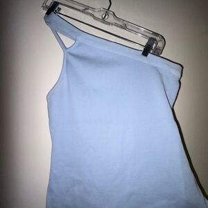 Maeve Anthropologie One Shoulder Tank Top Ribbed Knit Sleeveless Size Small EUC